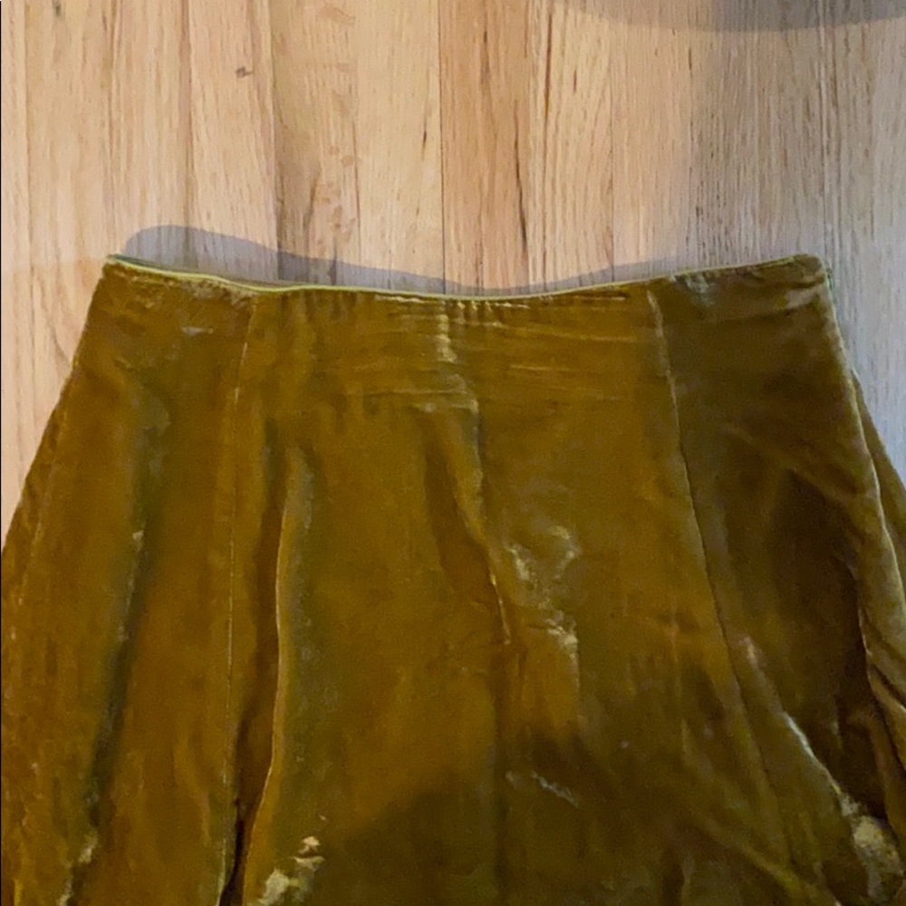 ♥️TOMORROWLAND RICH MUSTARD VELVET SKIRT 34 - Picture 5 of 9
